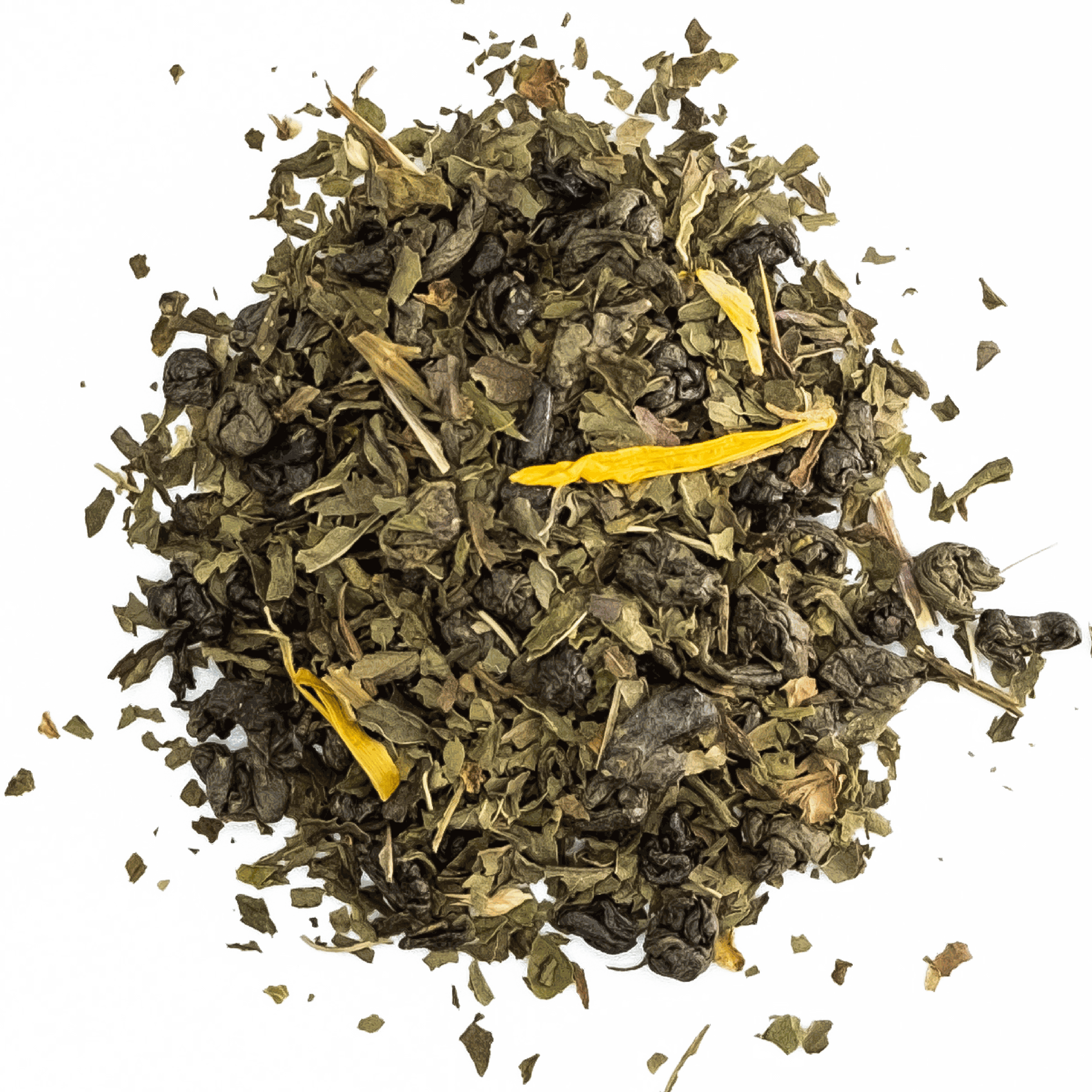 loose leaf morocan mint tea on a clear background
