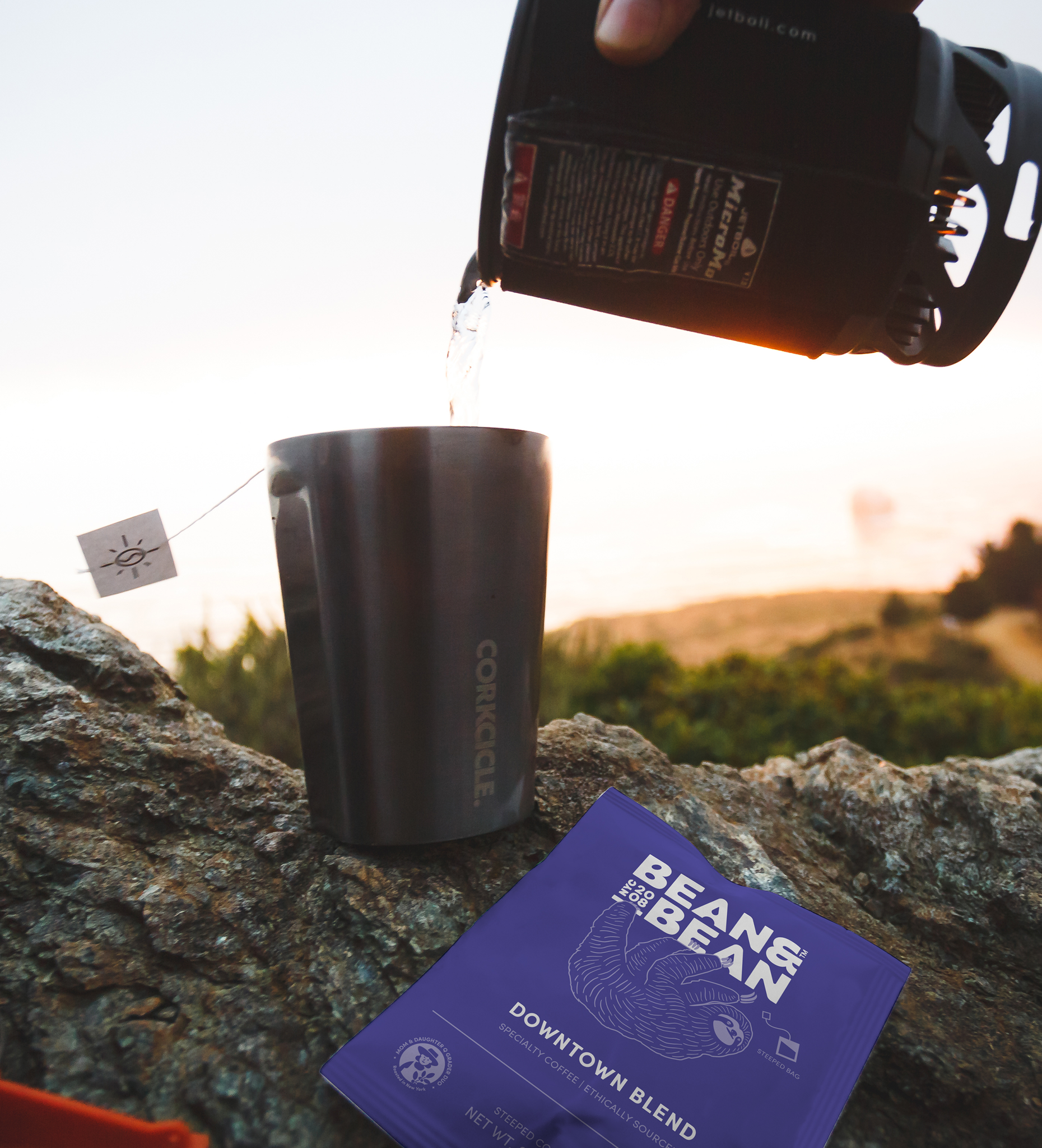 Bean & Bean Coffee Roasters. New York. NYC. Local Coffee Roasters. Downtown Blend. Specialty Coffee. Ethically Sourced. Steeped Coffee Bag. USDA Organic Certified. Fair Trade Certified. Instant Coffee. Camp Friendly Coffee. Camping Coffee. Cold Brew Bag. Cold Brew Steeped Bag.